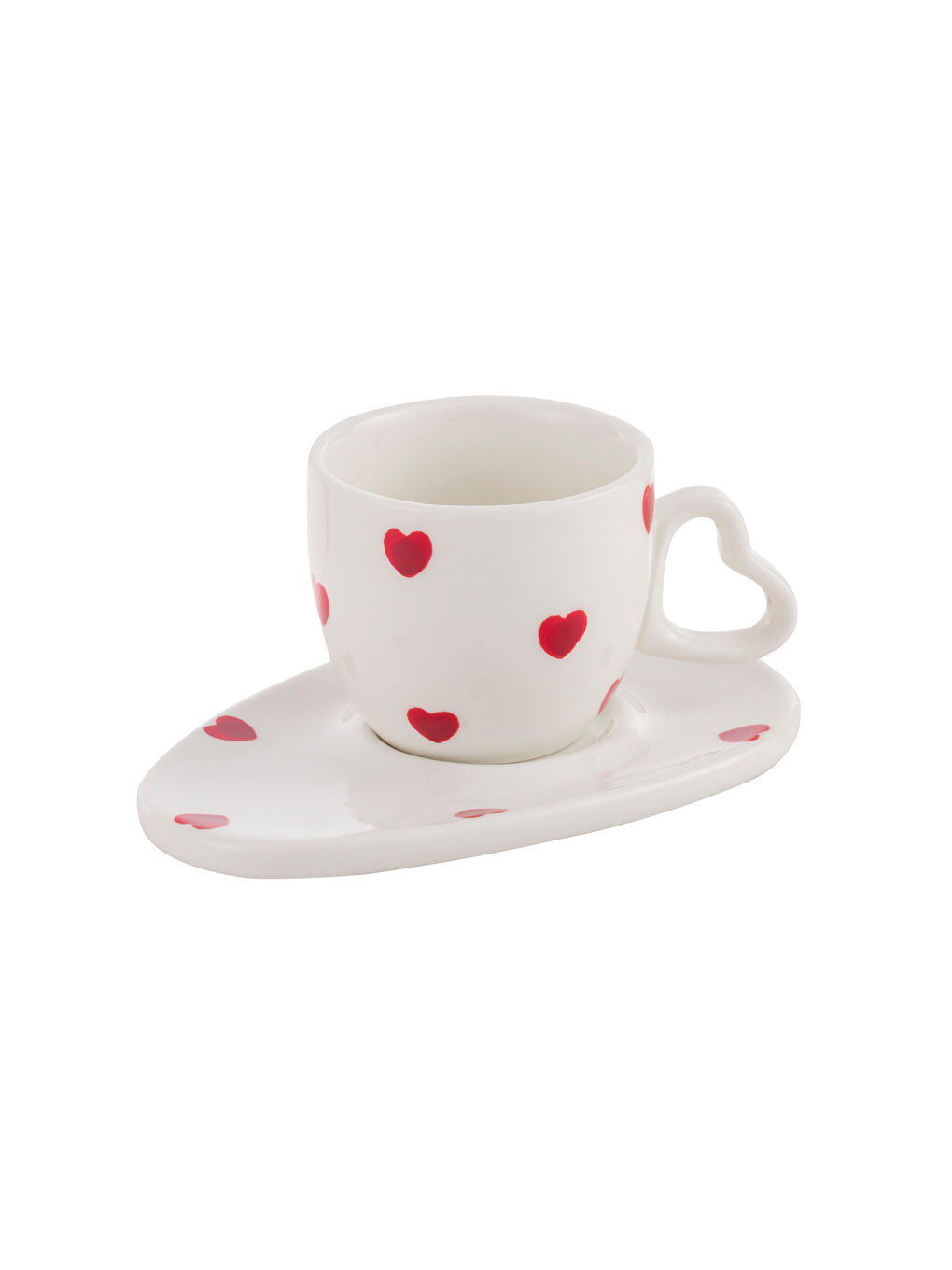 Karışık Kalp Baskılı Porselen Kahve Fincan Takımı 90 Ml-4