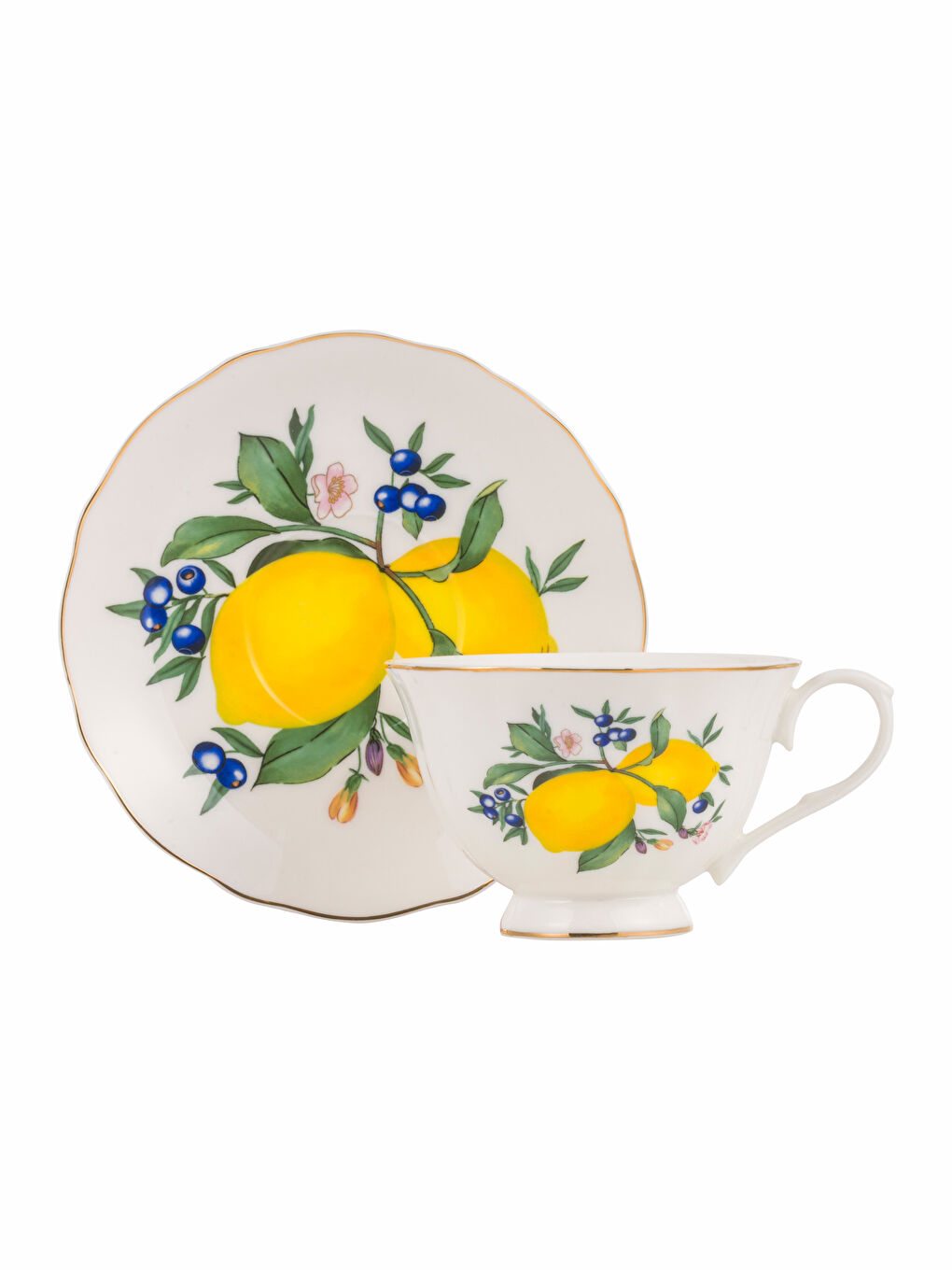 Karışık Limon Baskılı Tek Kişilik Kahve Fincanı 220 ml-4