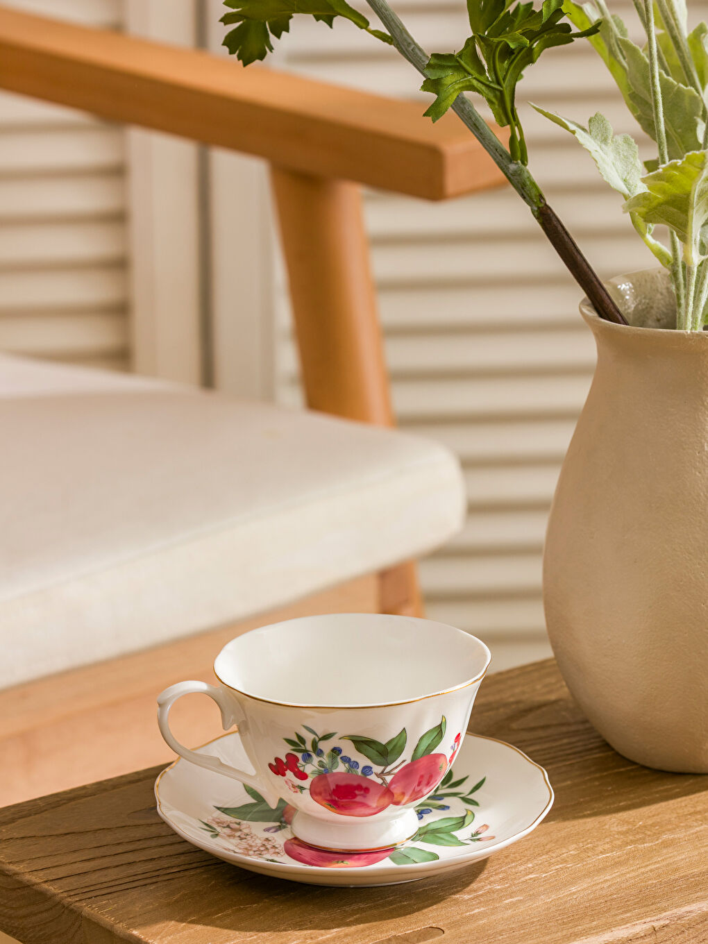 Karışık Baskılı Tek Kişilik Porselen Kahve Fincanı 220 ml-1