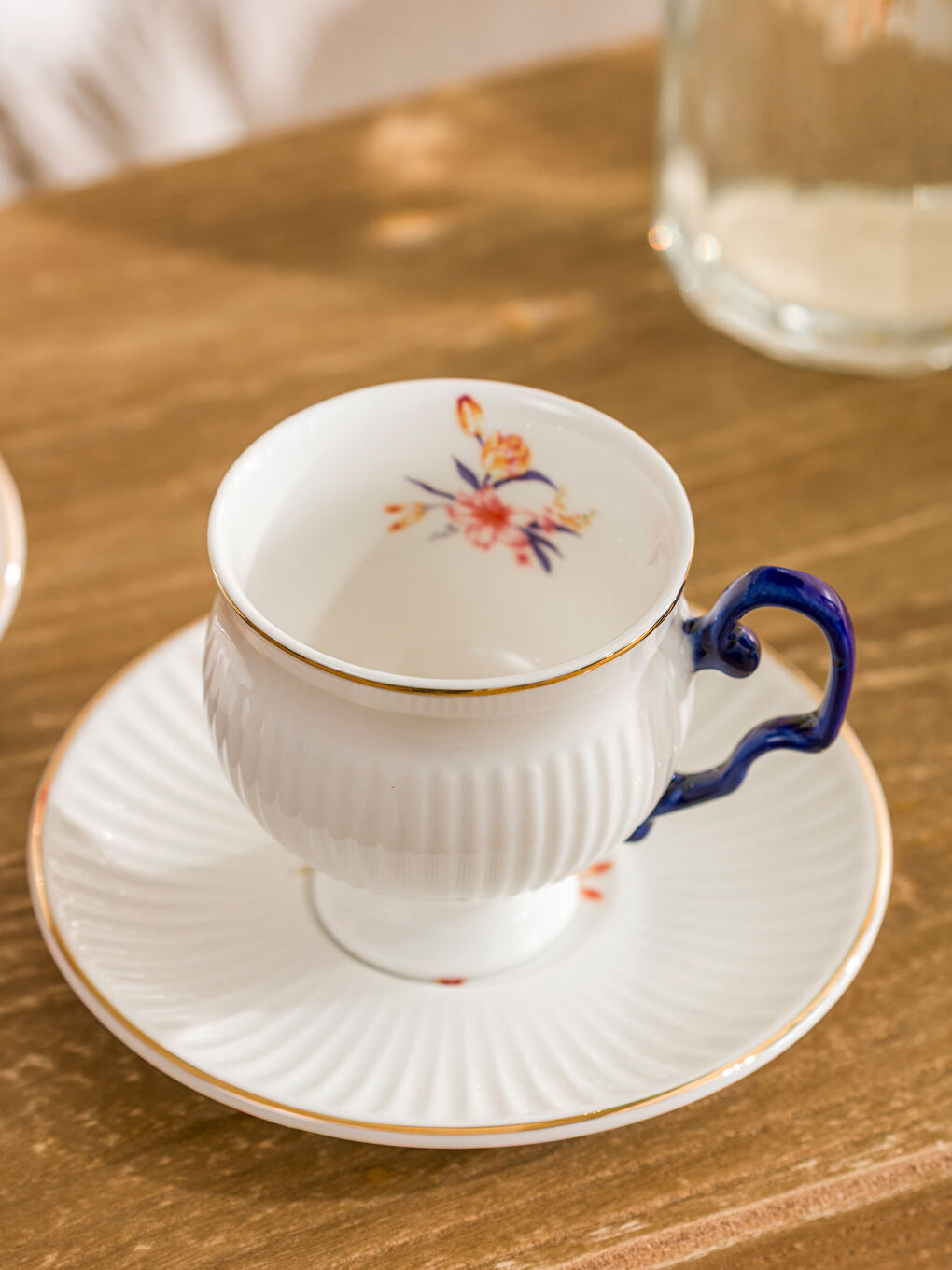 Karışık  Mavi Baskılı 2 Kişilik Porselen Kahve Fincan Takımı 90 ml-2