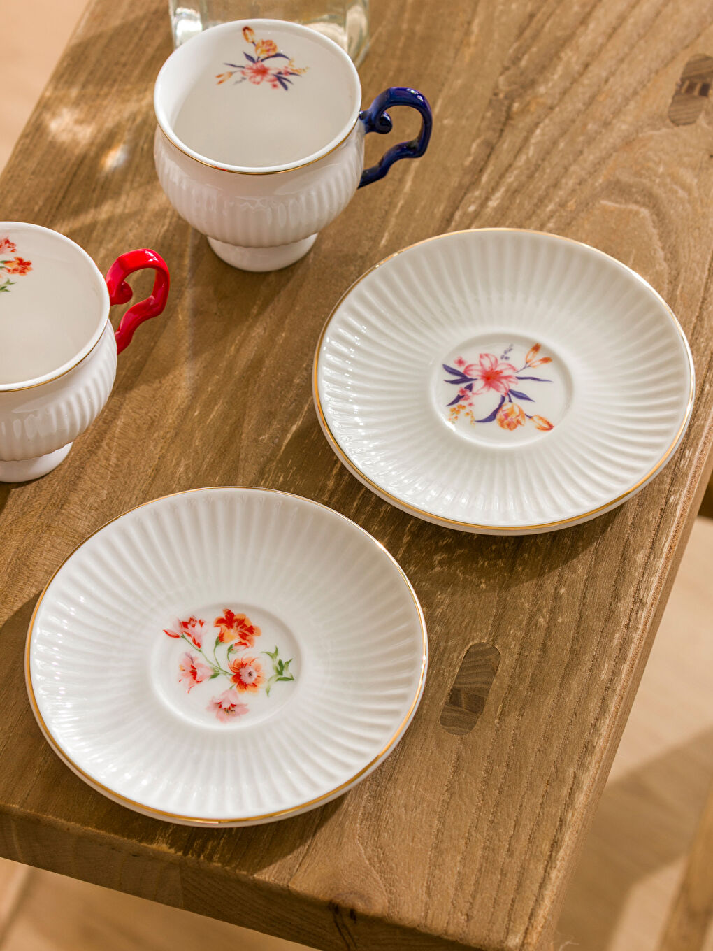 Karışık  Mavi Baskılı 2 Kişilik Porselen Kahve Fincan Takımı 90 ml-3