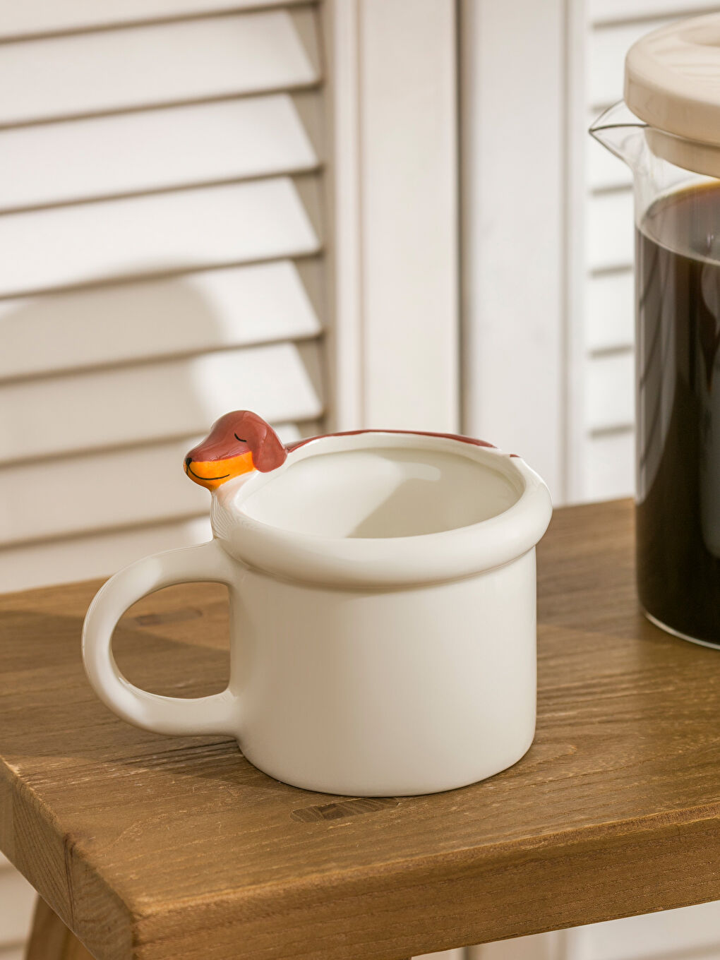 Ceramic 330 ml mug with a dog print.-1