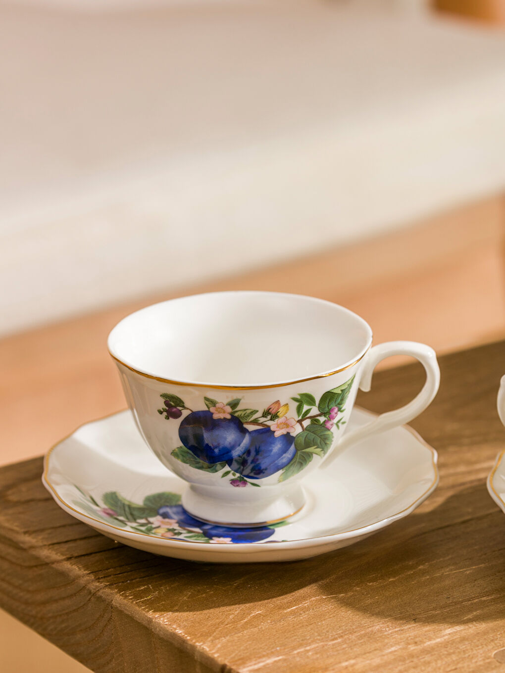 Karışık  Mavi Baskılı 2 Kişilik Porselen Kahve Fincan Takımı-1