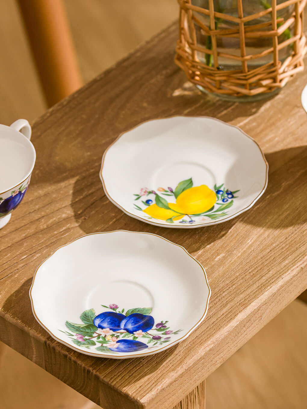 Karışık  Mavi Baskılı 2 Kişilik Porselen Kahve Fincan Takımı-3