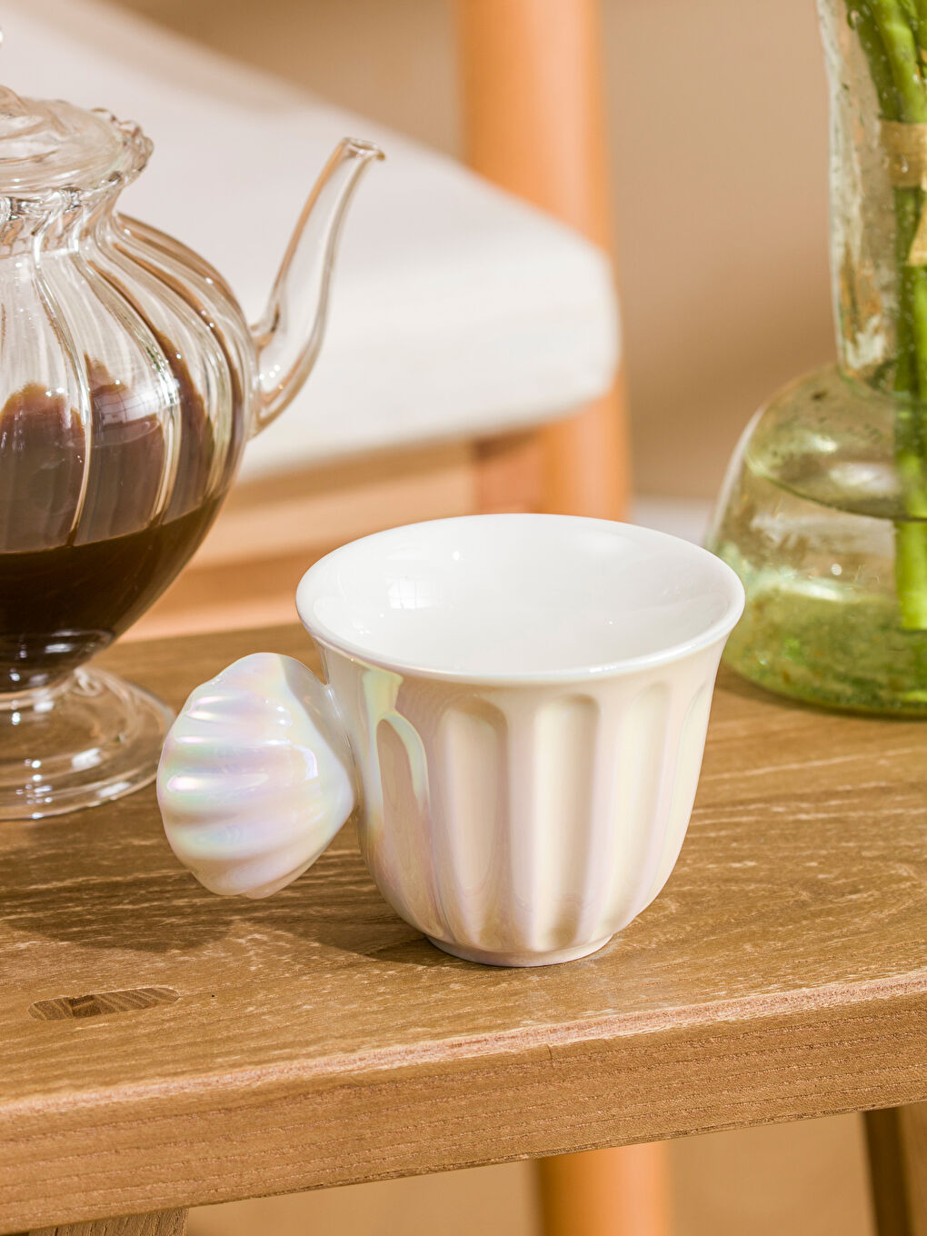 Pembe Deniz Kabuğu Figürlü Porselen Kupa 230 Ml-1