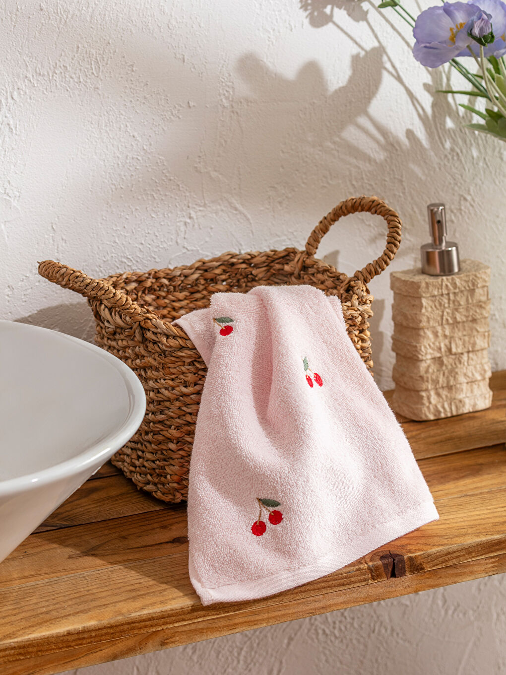 منشفة يد وردي-1