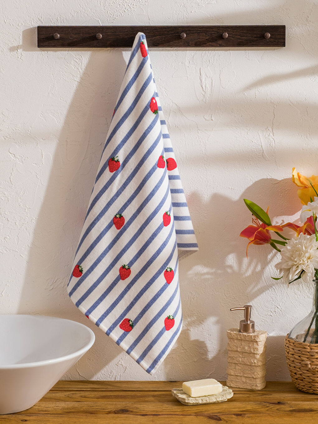 Mavi Çizgili Yüz Havlusu 50x80 cm