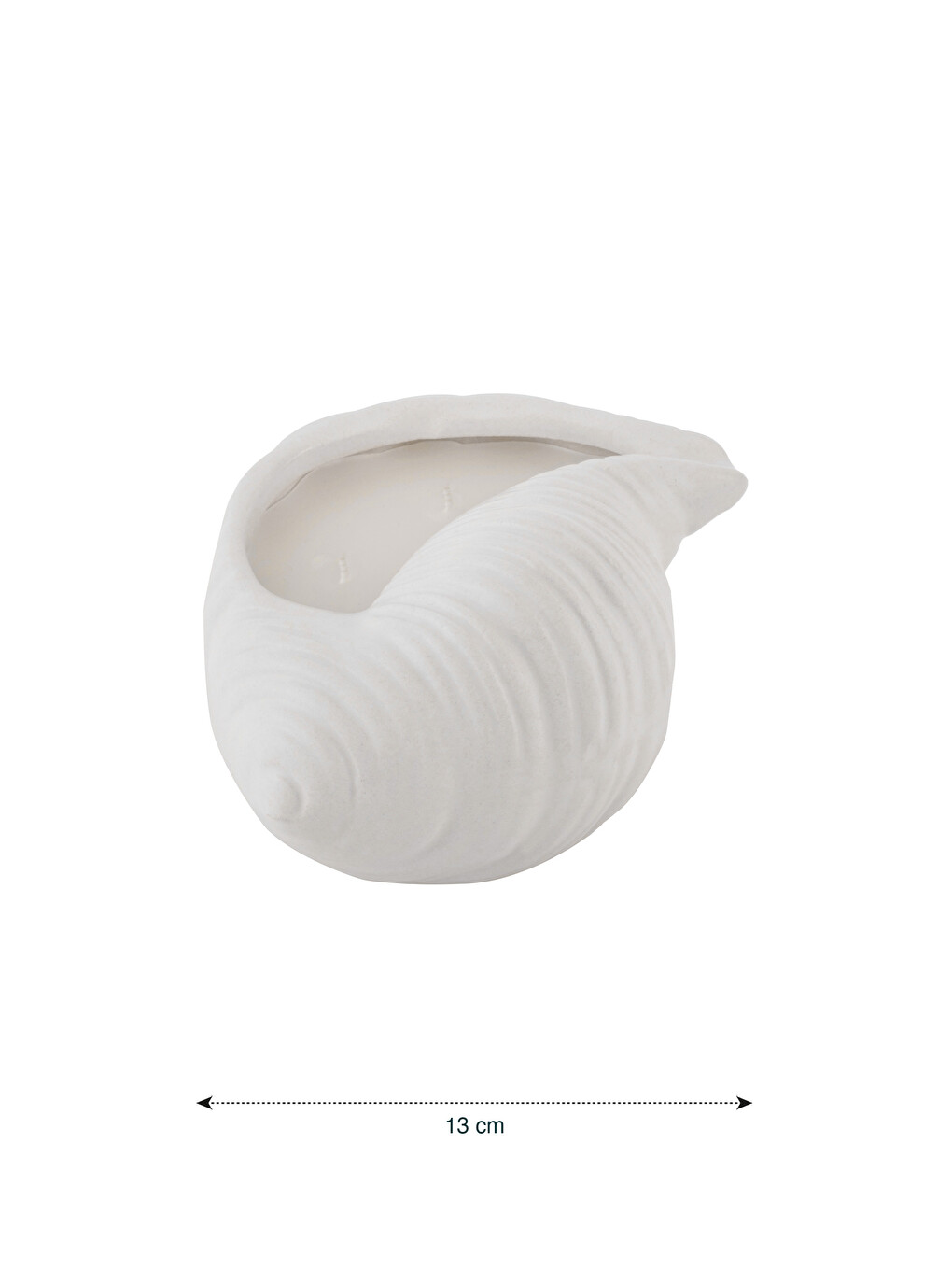 Beyaz Deniz Kabuğu Formunda Mum 13 cm-3
