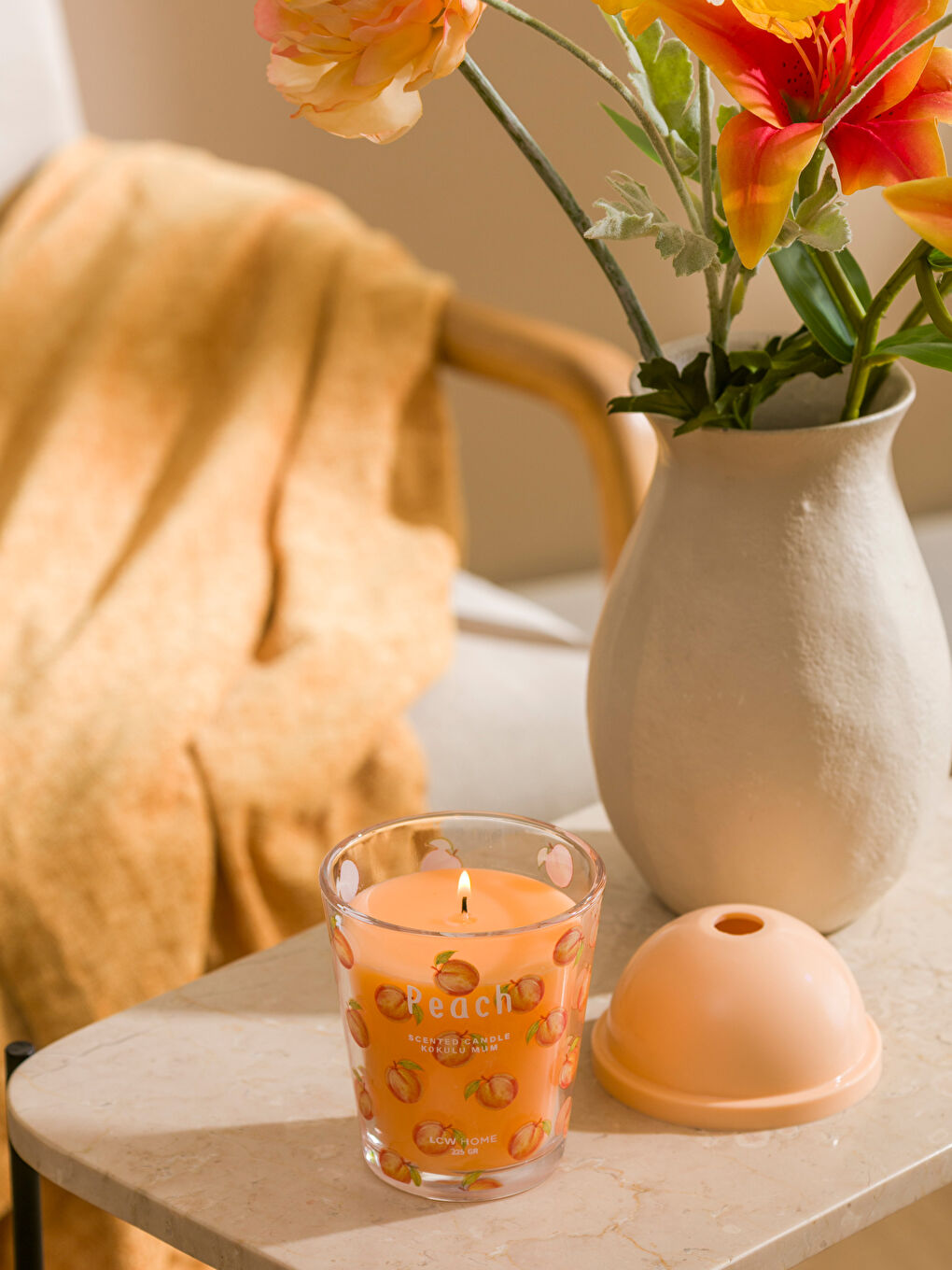 Karışık Baskılı Bardak Mum 14 cm