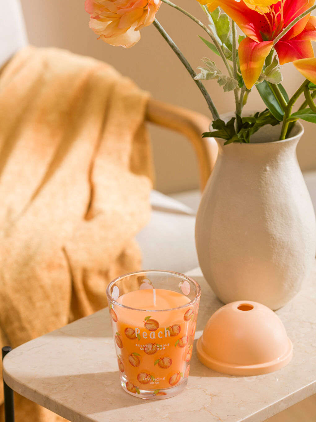 Karışık Baskılı Bardak Mum 14 cm-1