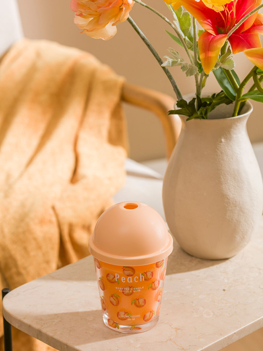 Karışık Baskılı Bardak Mum 14 cm-2