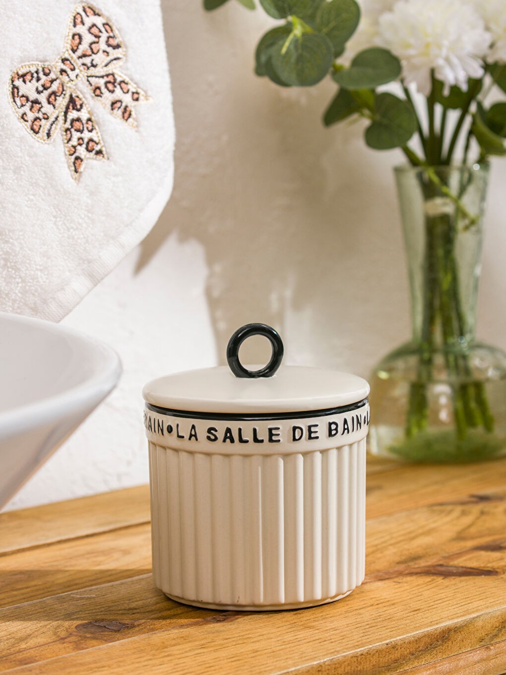 Karışık Baskılı Seramik Saklama Kabı 14 cm