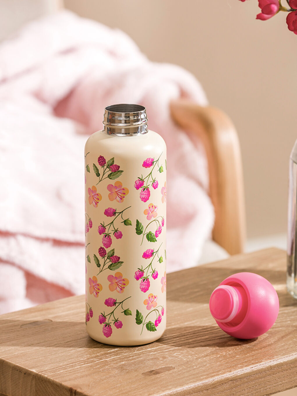 Çiçek Baskılı Çelik Termos-1