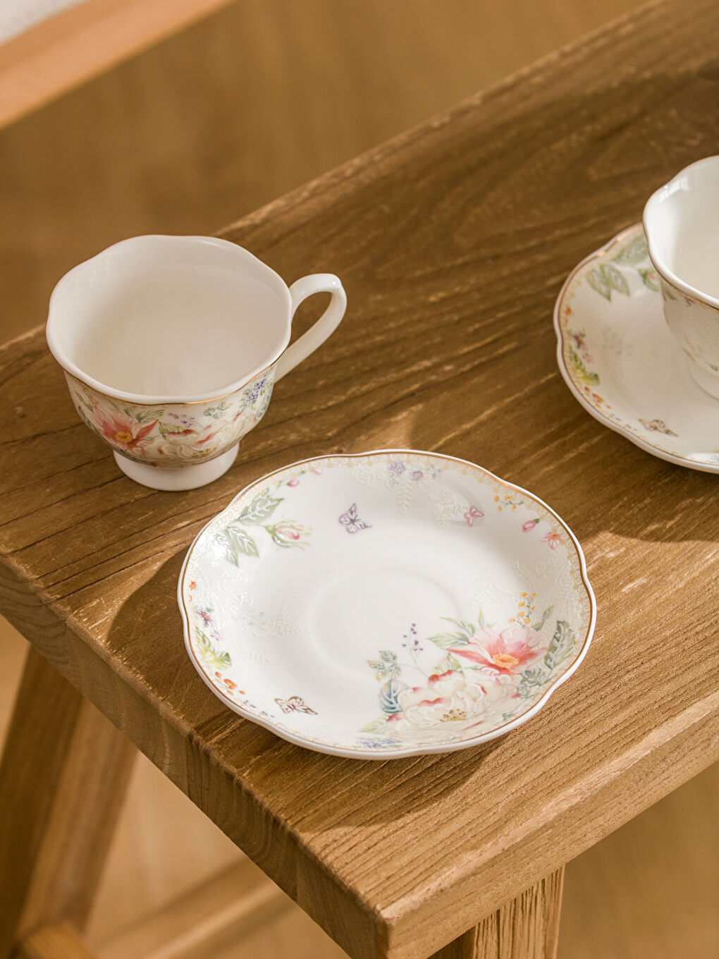 Karışık Çiçek Baskılı 2 Kişilik Porselen Kahve Fincan Takımı 90 ml-2