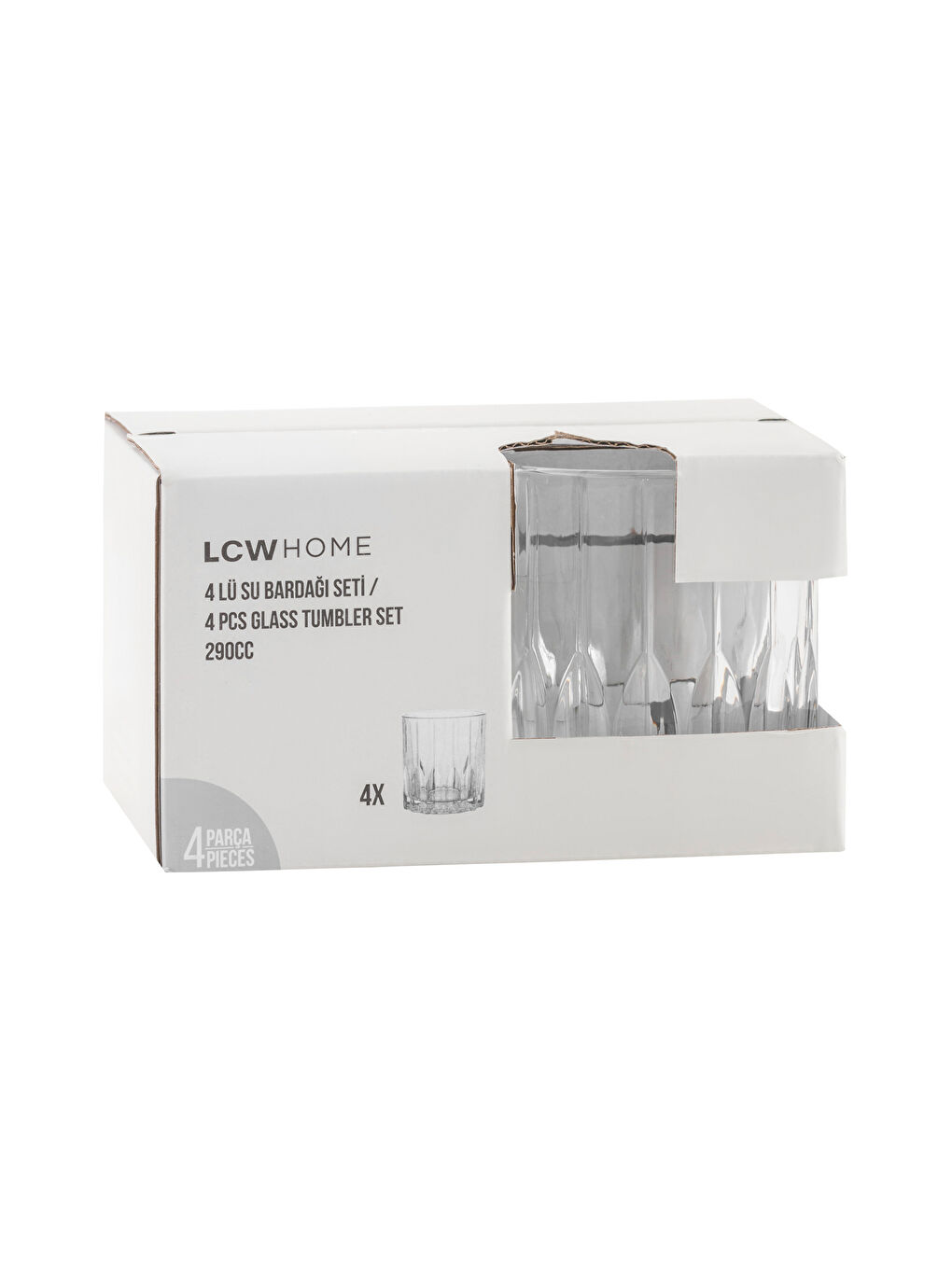 Glass Water Glass Set of 4 290 ml-3