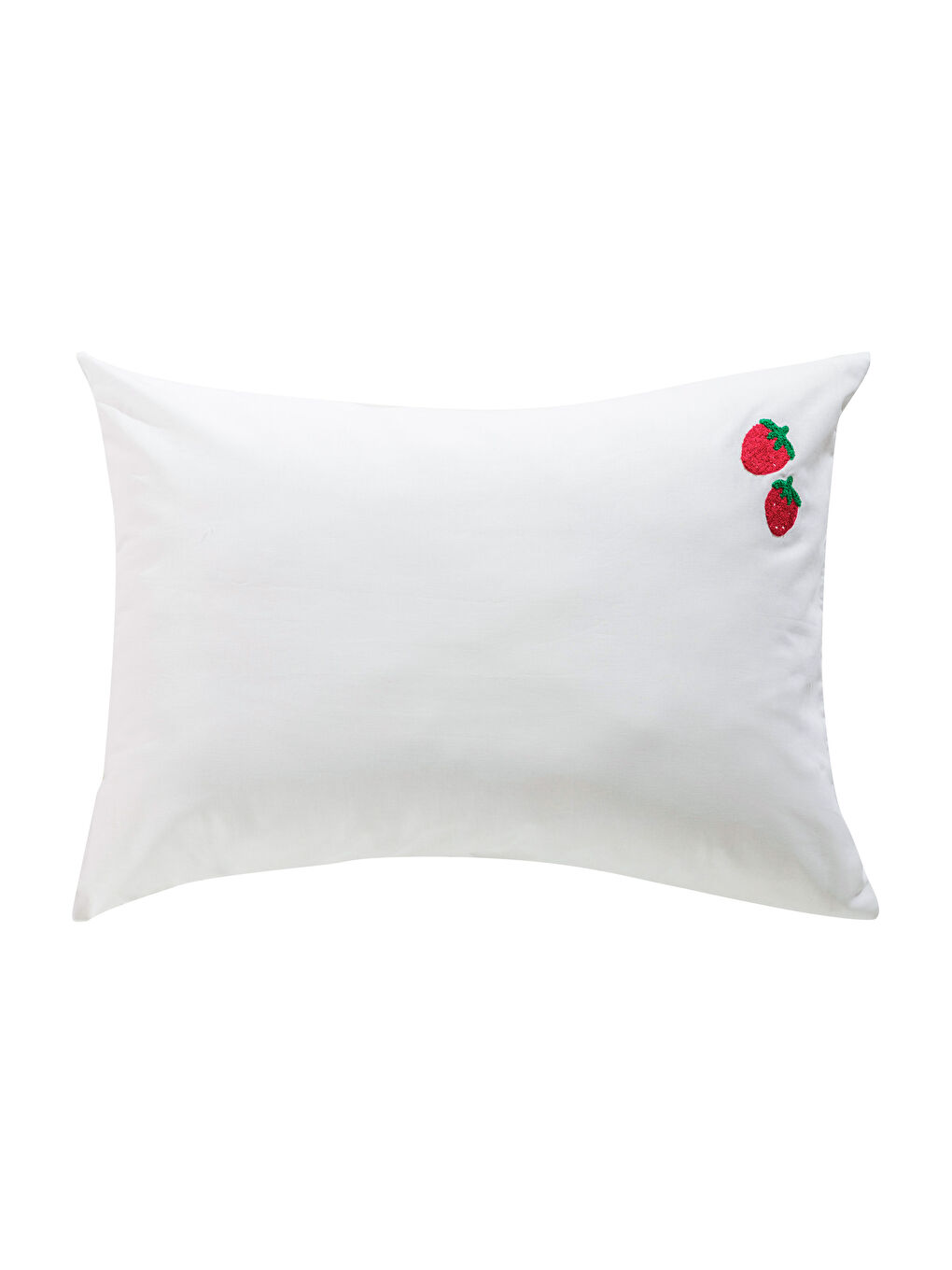Комплект от 2 калъфки за възглавници от памук с бродирани ягоди, 50x70 см-4
