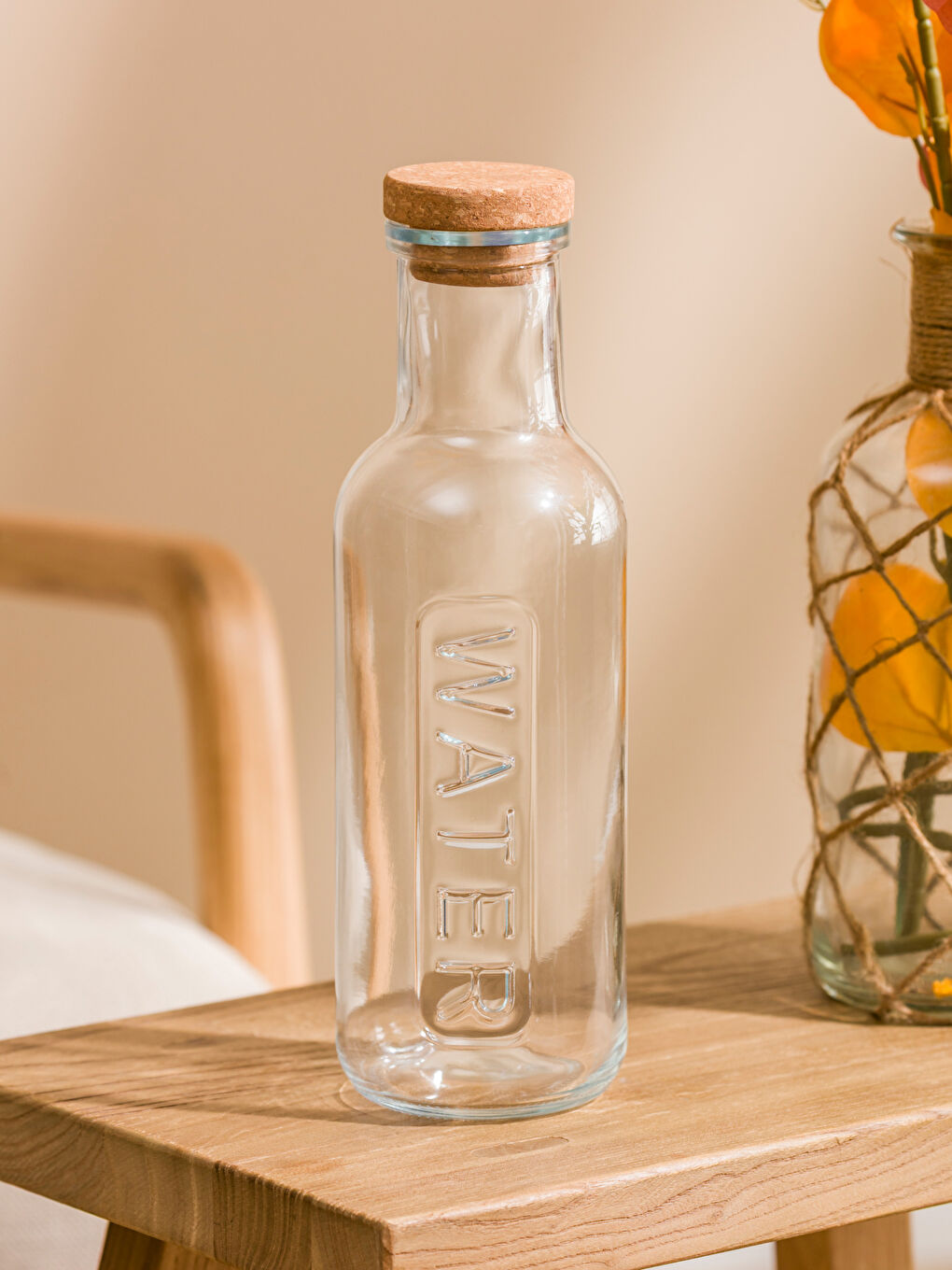 Cork Lid Glass Water Bottle 1000 ml-1