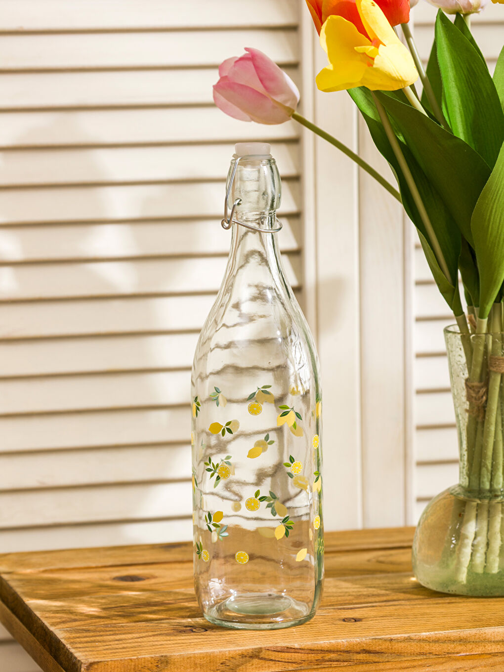 Printed Glass Water Bottle 1000 ml