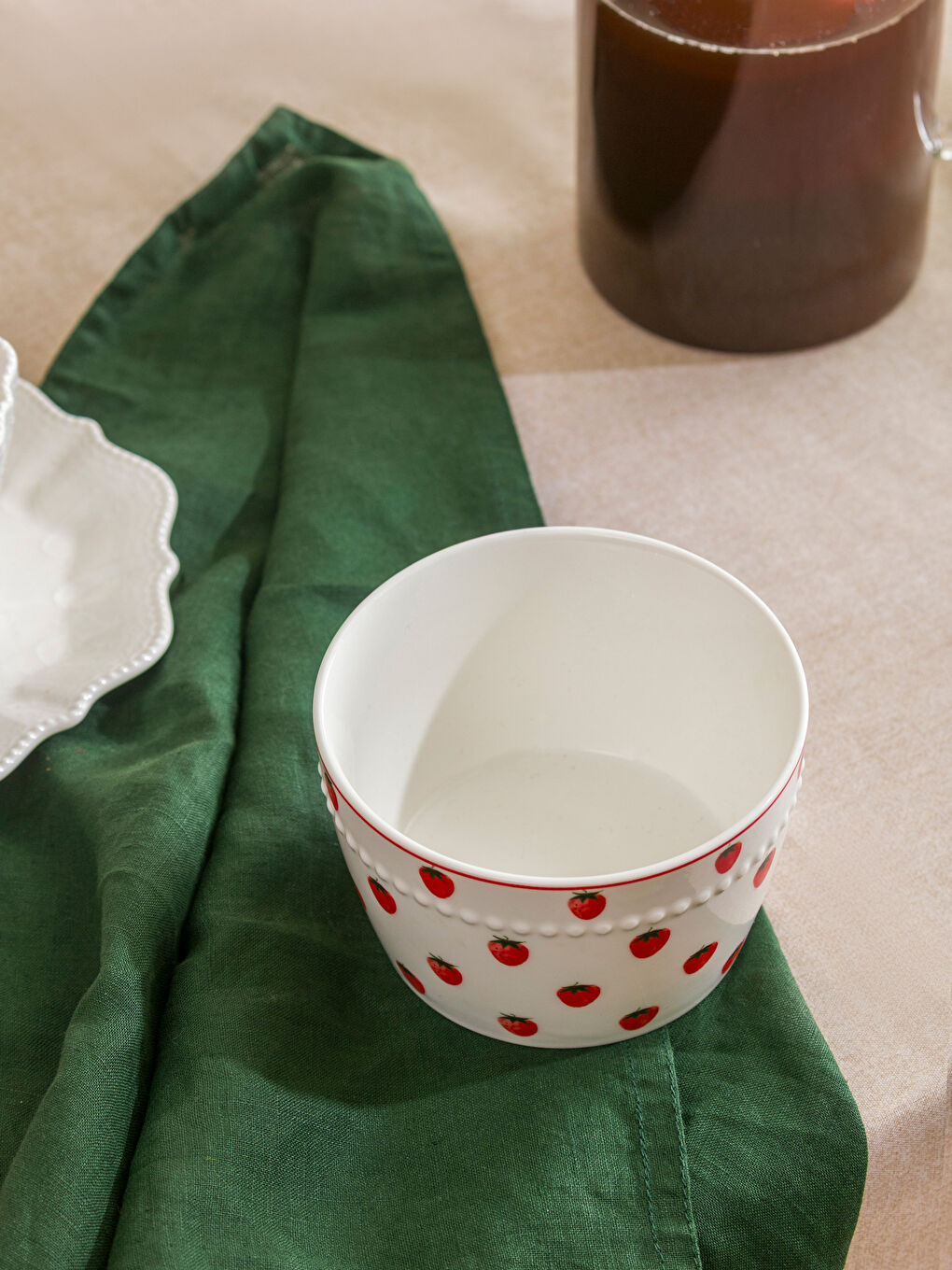 Strawberry Print Porcelain Bowl-1