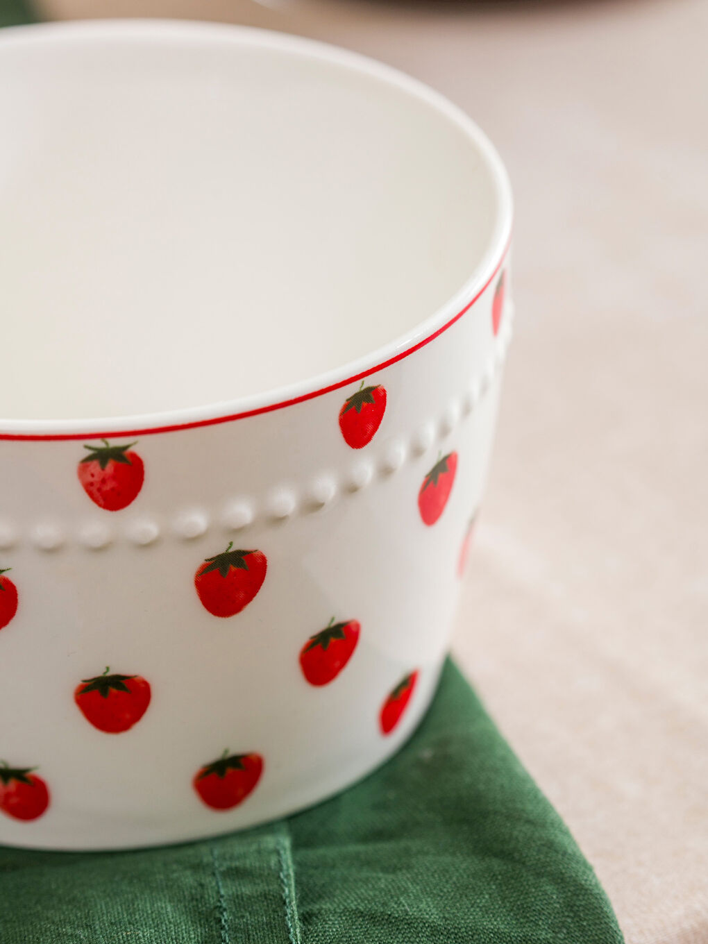 Strawberry Print Porcelain Bowl-2