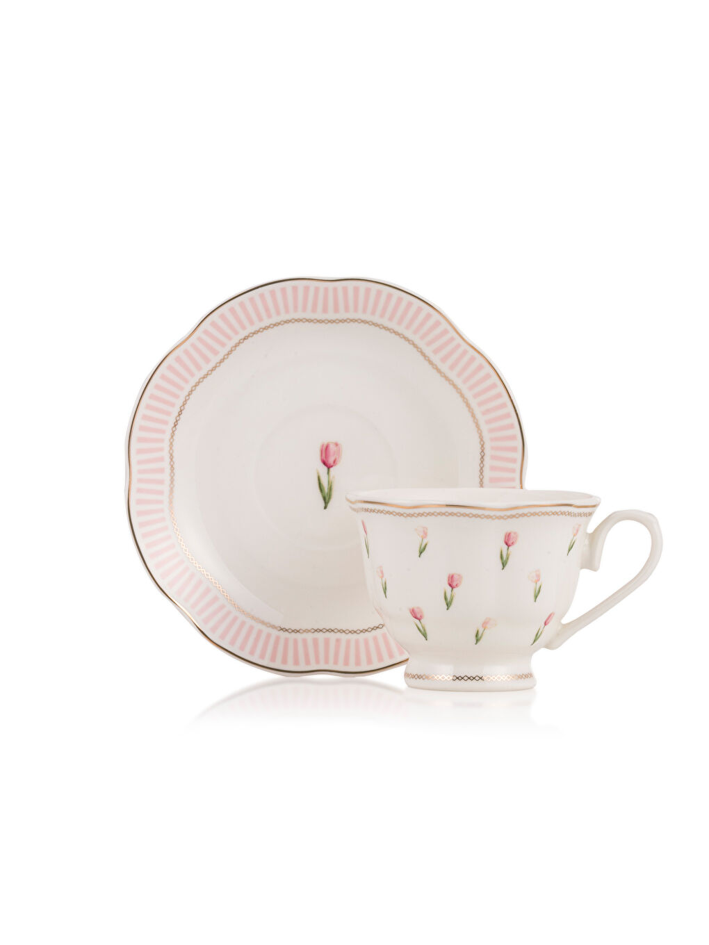 Karışık Baskılı 2 Kişilik Porselen Kahve Fincan Takımı 90 ml-4