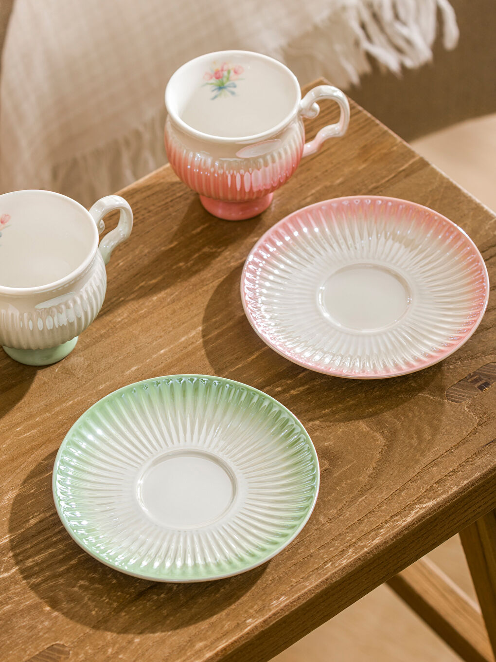 Karışık Çiçek Baskılı 2 Kişilik Porselen Kahve Fincan Takımı 90 ml-3