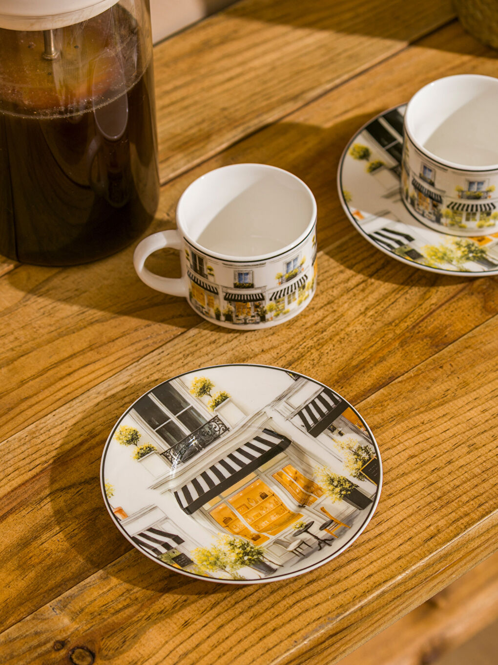 Karışık Baskılı 2 Kişilik Porselen Kahve Fincan Takımı 90 ml-1