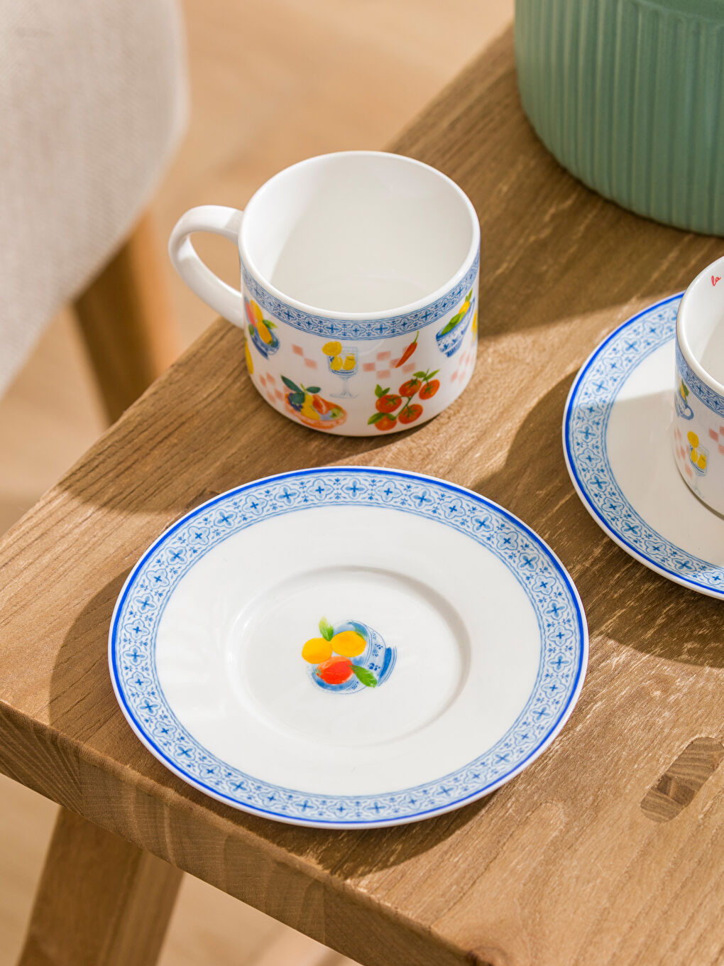 Karışık Baskılı 2 Kişilik Porselen Kahve Fincan Takımı 115 ml-1