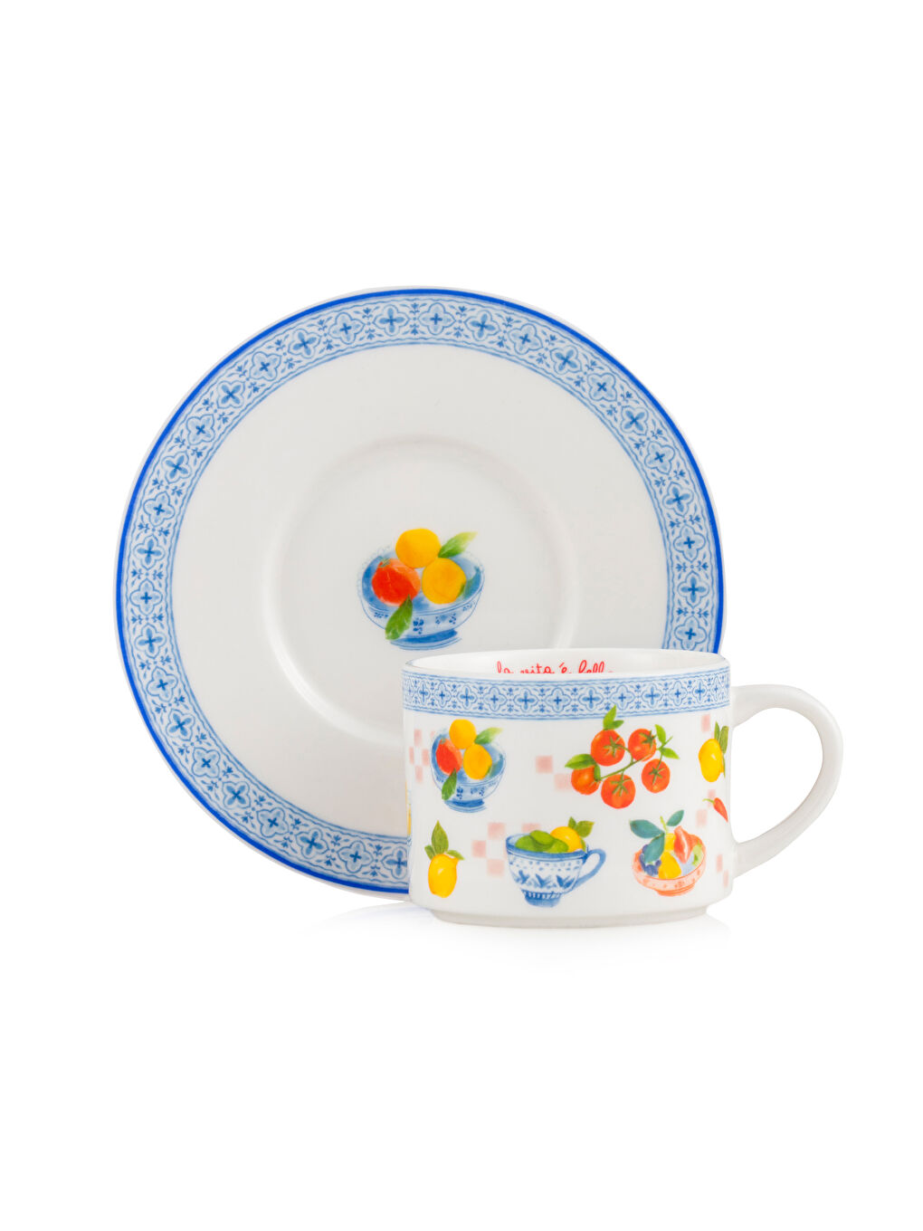 Karışık Baskılı 2 Kişilik Porselen Kahve Fincan Takımı 115 ml-4