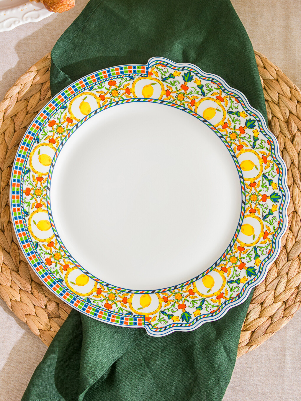 Assiette De Service En Porcelaine Imprimée 28 Cm-1