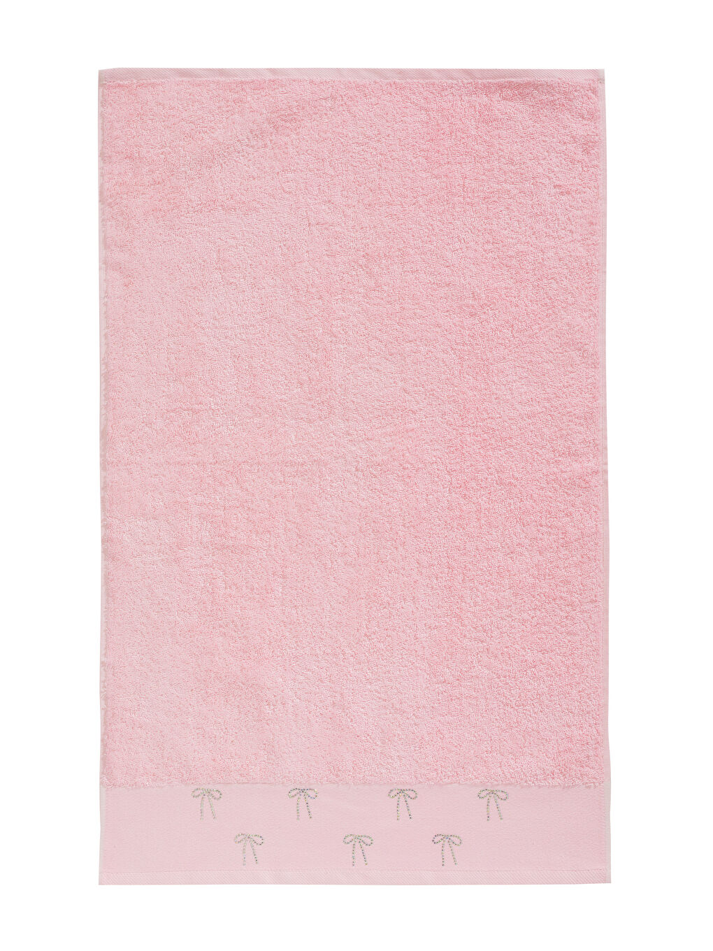 Pembe Fiyonk Nakışlı Pamuklu Yüz Havlusu 50x80 cm-4