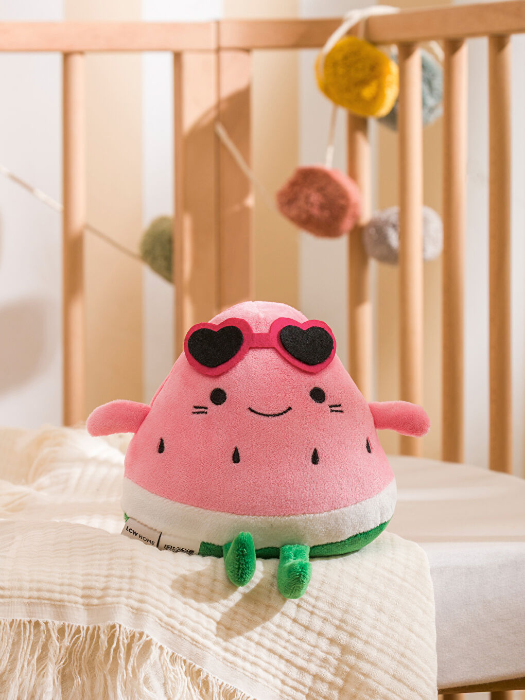 Детская плюшевая подушка в виде арбуза 17 см