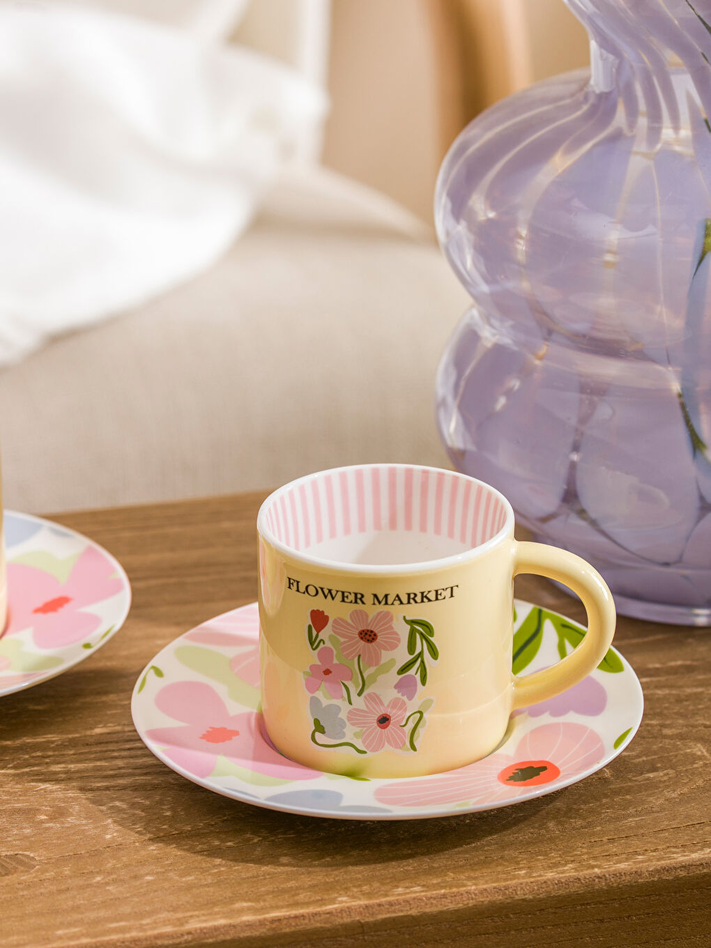 Karışık Baskılı 2 Kişilik Porselen Kahve Fincan Takımı 90 ml-2