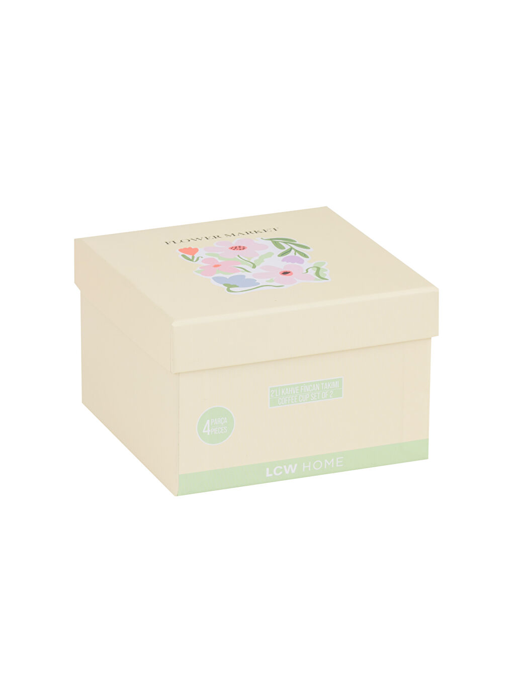 Karışık Baskılı 2 Kişilik Porselen Kahve Fincan Takımı 90 ml-3