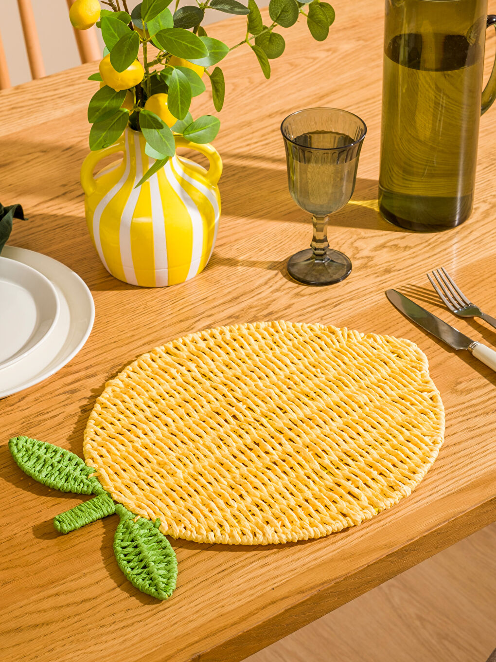 Karışık Limon Figürlü Hasır Amerikan Servis 40 cm-3