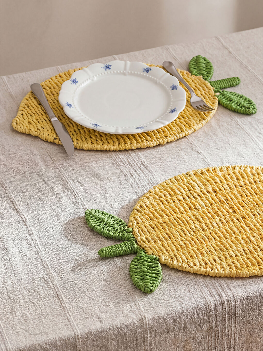 Karışık Limon Figürlü Hasır Amerikan Servis 40 cm