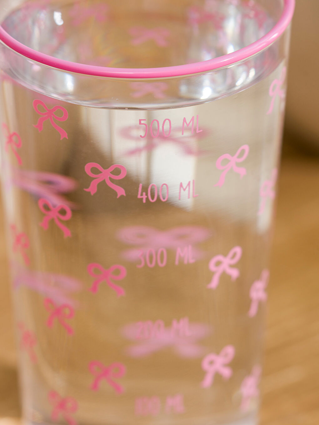 Pembe Baskılı Cam Meşrubat Bardağı-2