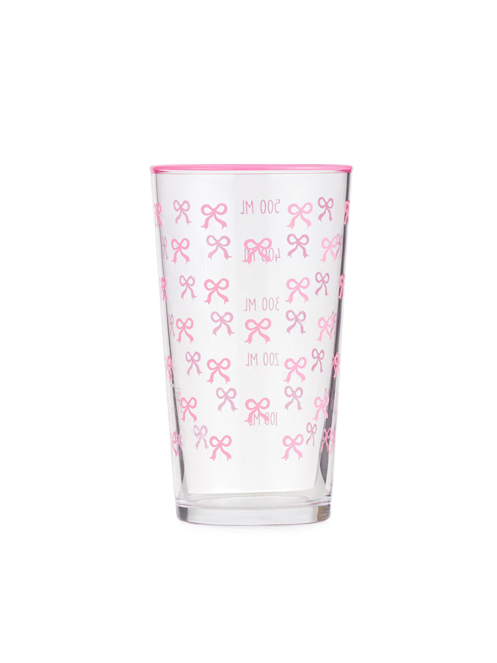 Pembe Baskılı Cam Meşrubat Bardağı-3