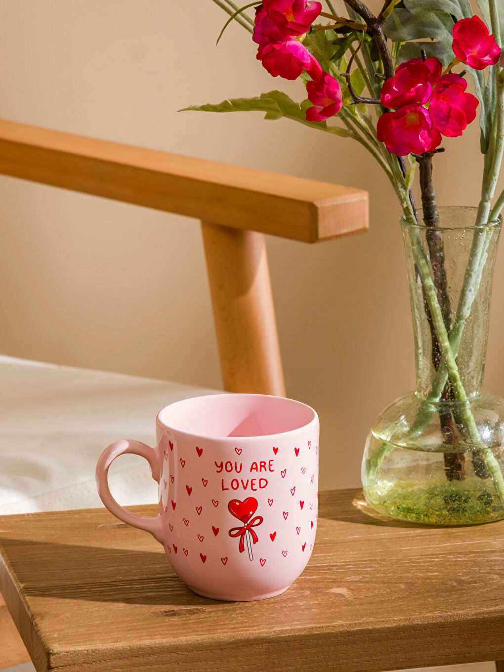 Karışık Kalp Baskılı Porselen Kupa 420 ml-1