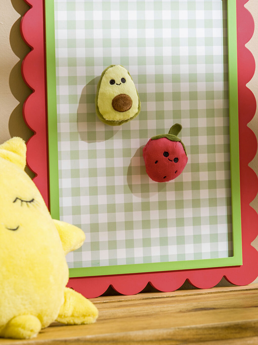 Авокадо және құлпынай өрнекті магнитті үлпілдек ойыншықтар жиынтығы 2