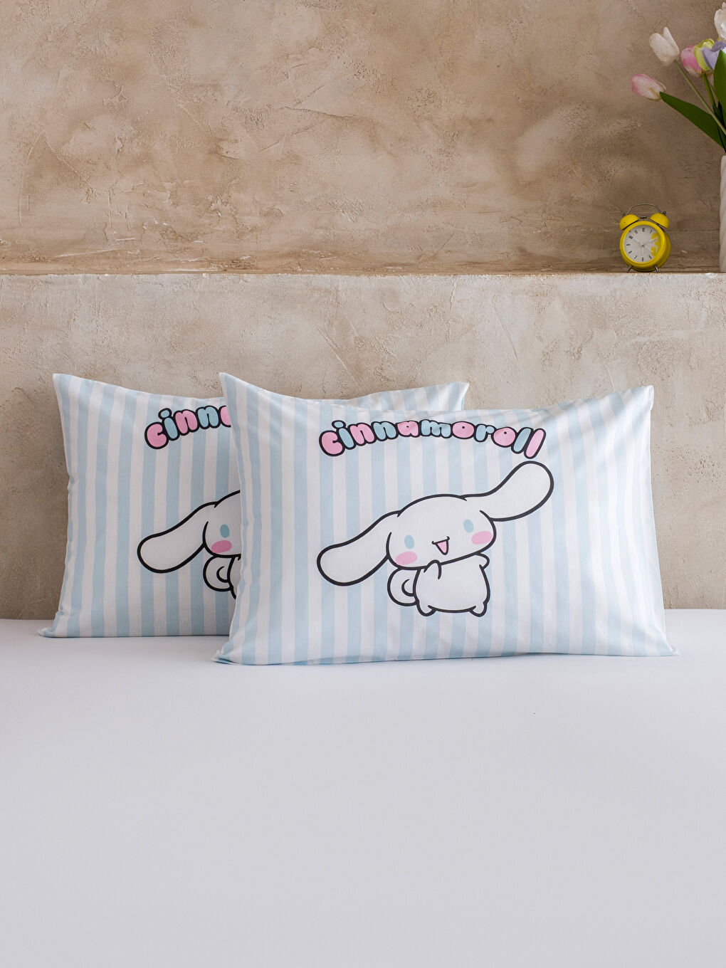 Mavi Cinnamoroll Baskılı Yastık Kılıfı 2'li 50x70 Cm-1
