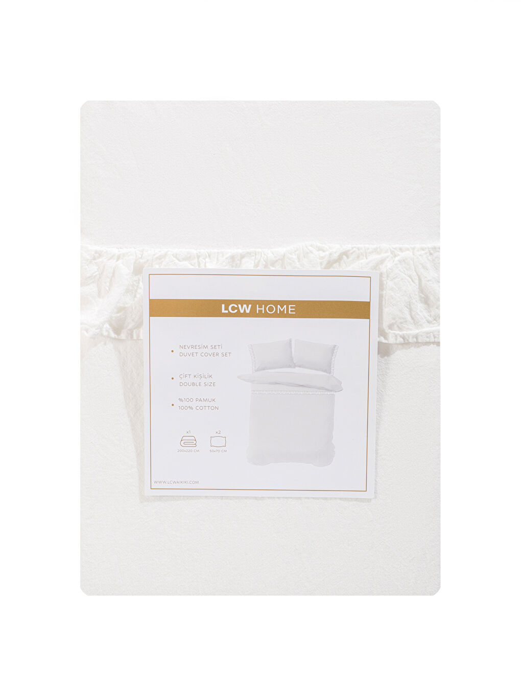 Beyaz Pamuklu Çift Kişilik Nevresim Seti-6