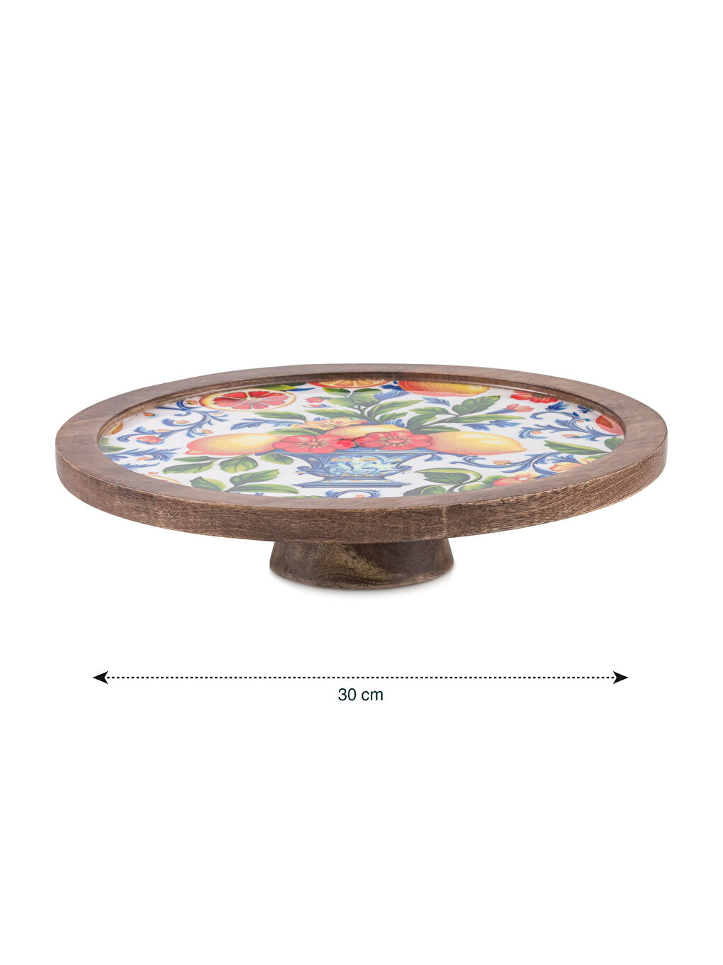 Karışık Baskılı Ahşap Ayaklı Sunumluk 30 cm-3