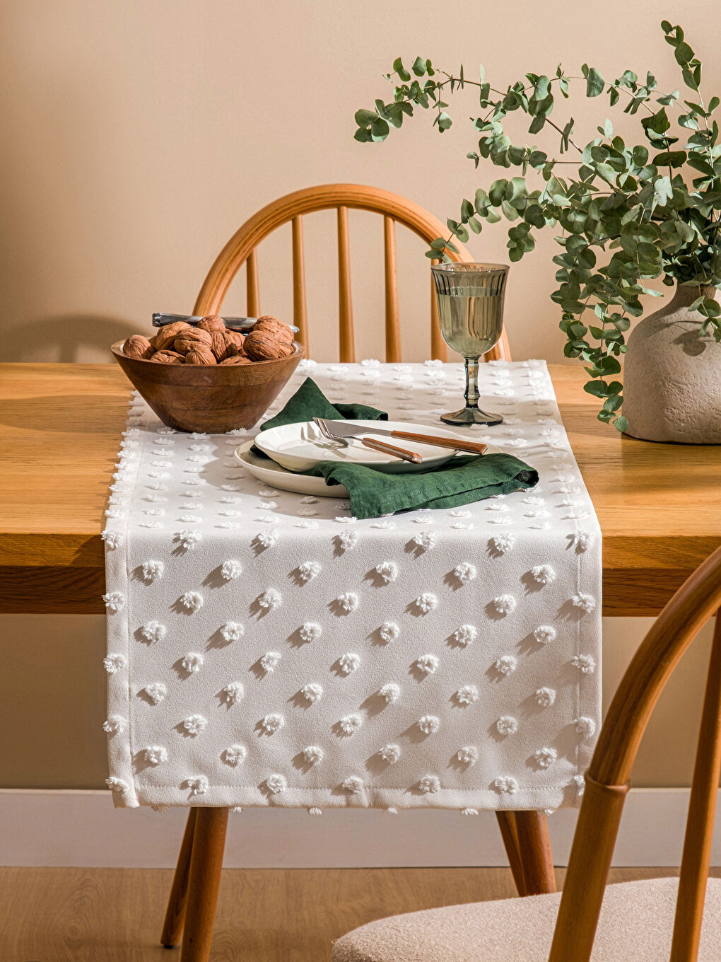 Bej Dokulu Runner 45x150 cm-1