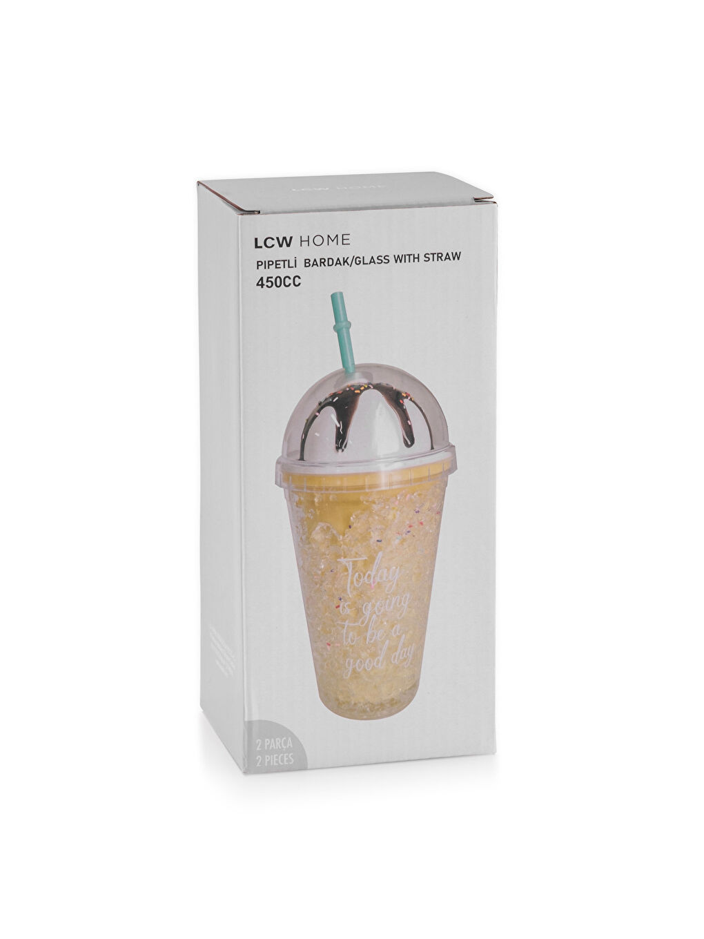 Karışık Dondurma Figürlü Pipetli Meşrubat Bardağı 450 ml-4