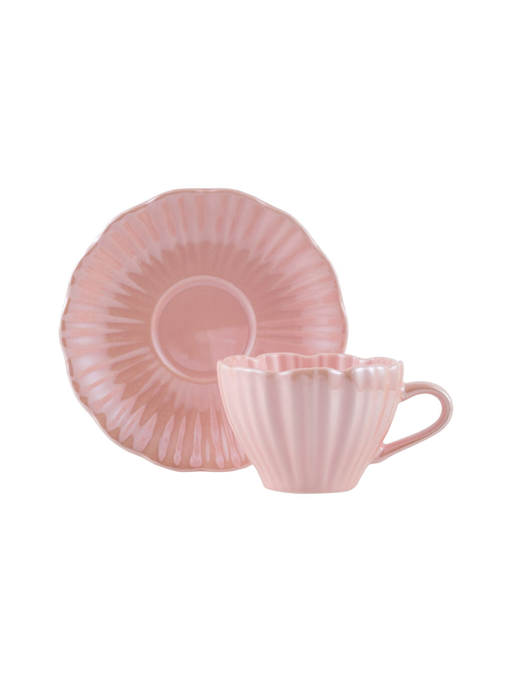 Pembe Porselen Çay Fincan Seti 200 ml-4