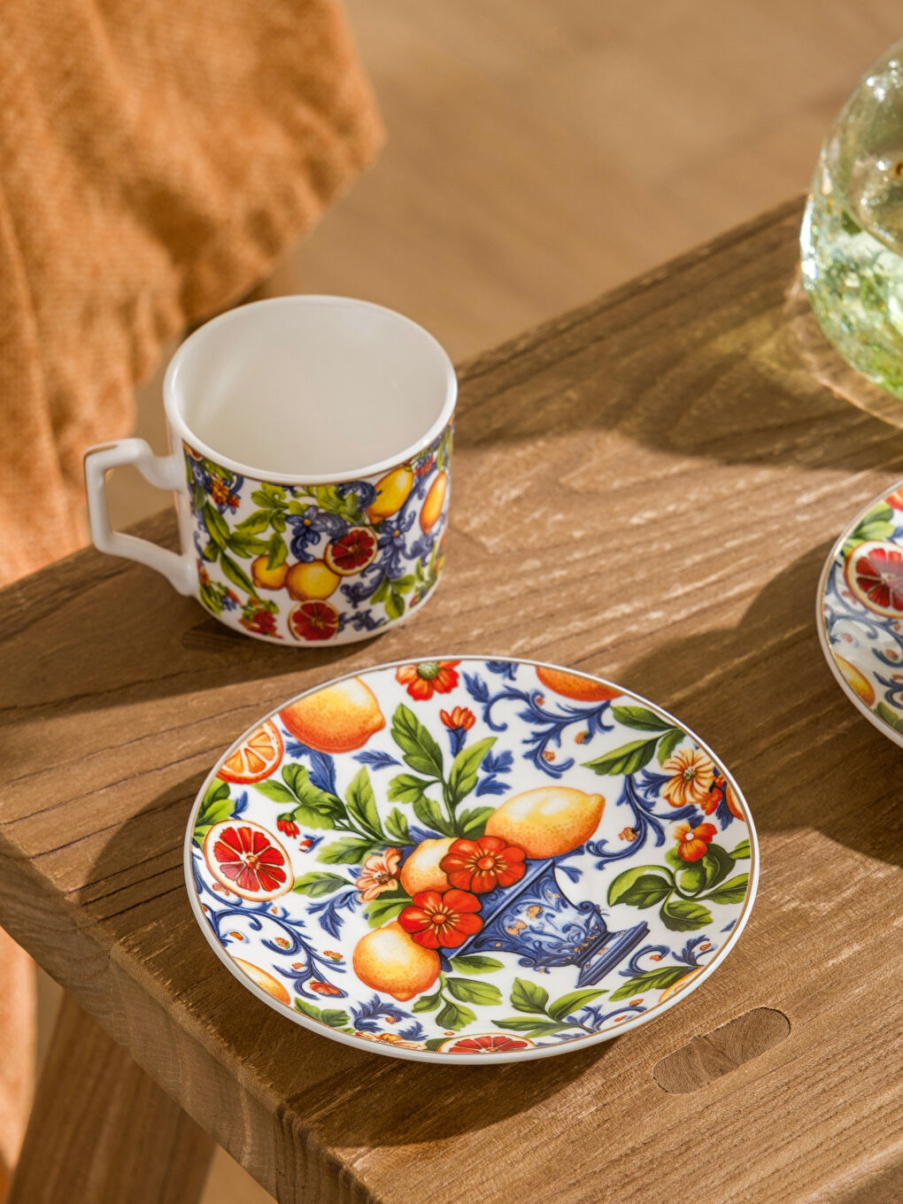 Karışık Çiçek Desenli 2 Kişilik Porselen Kahve Fincan Takımı 90 ml-2