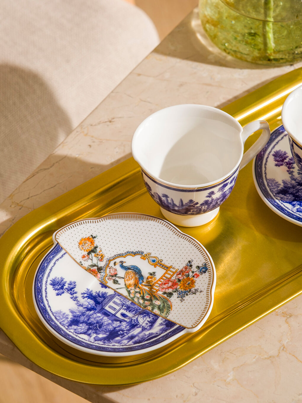 Karışık 2 Kişilik Porselen Kahve Fincan Takımı 90 ml-1