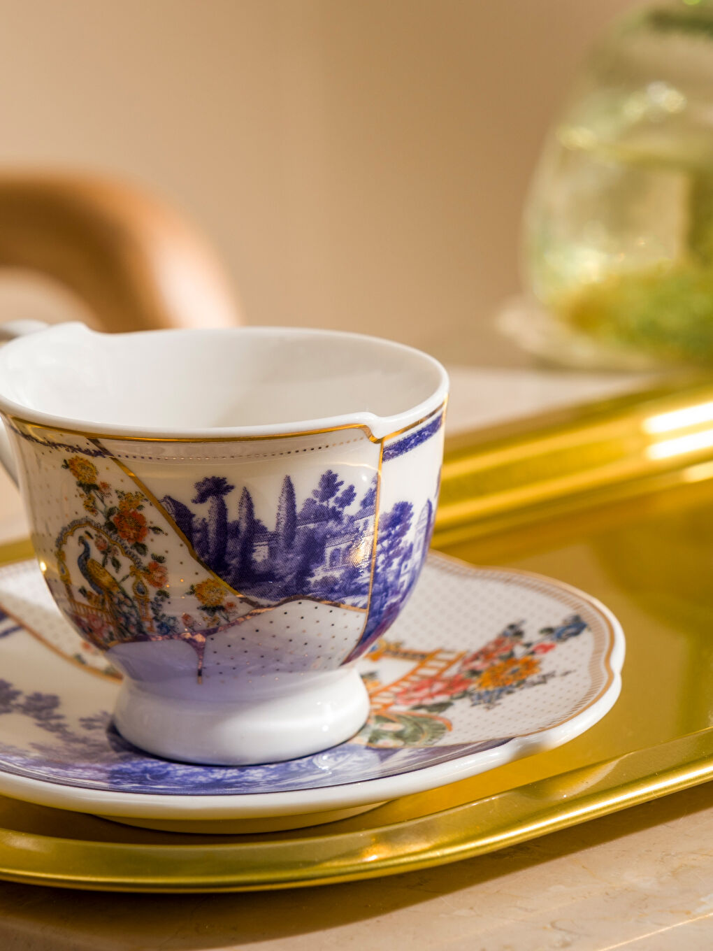 Karışık 2 Kişilik Porselen Kahve Fincan Takımı 90 ml-3