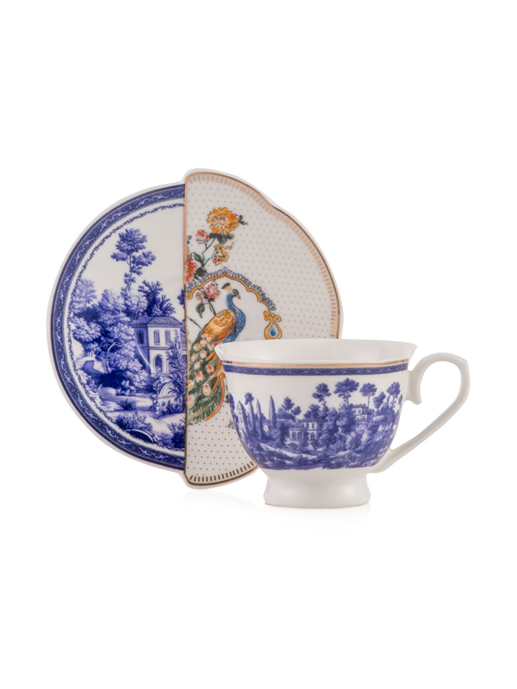 Karışık 2 Kişilik Porselen Kahve Fincan Takımı 90 ml-5